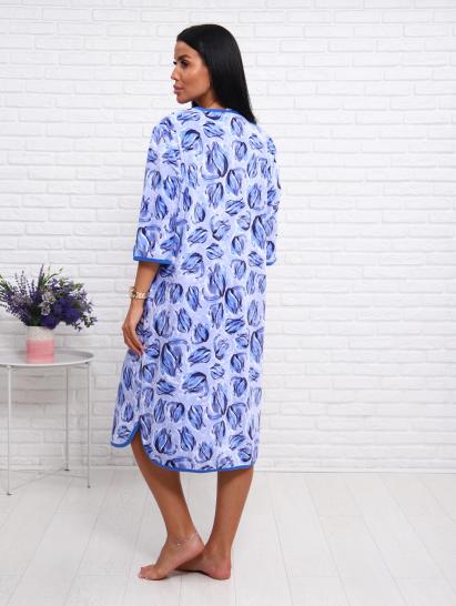 Халат велюровый на пуговицах (01022, голубой) - фото 9