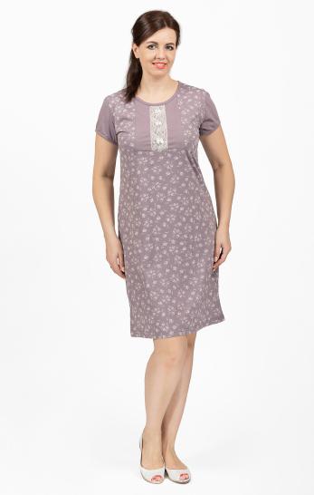 Сорочка с кружевом, кофе (706-1) - фото 1