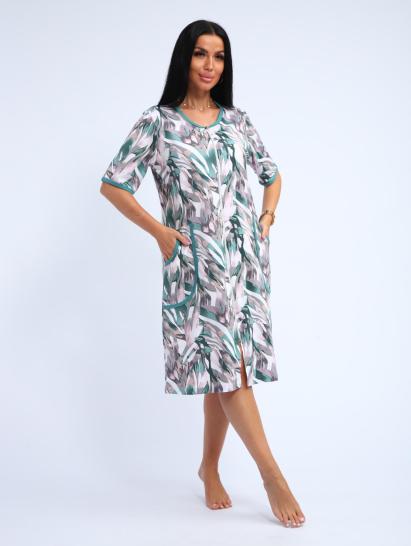 Халат женский на молнии с карманами (01057, зеленый) - фото 1