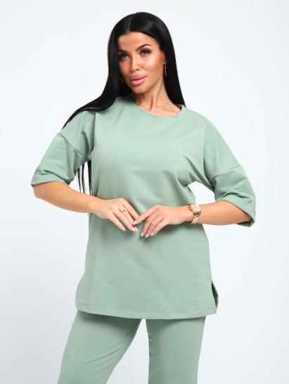 Костюм с брюками, футер с лайкрой (01048, оливковый) - фото 4