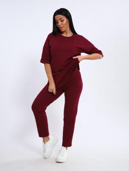 Костюм с брюками, футер с лайкрой (01048, бордовый) - фото 17