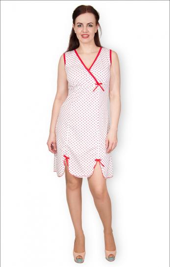 Сорочка трикотажная, горох красный (00016) - фото 1