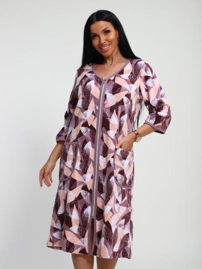 Халат велюровый на молнии (00941, бордовый) - фото 4