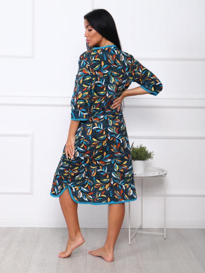 Халат женский на пуговицах с карманами (00958, синий) - фото 8