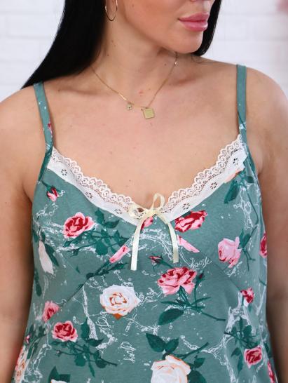 Сорочка на бретелях с кружевом, "розы на ментоле" (847-5) - фото 8