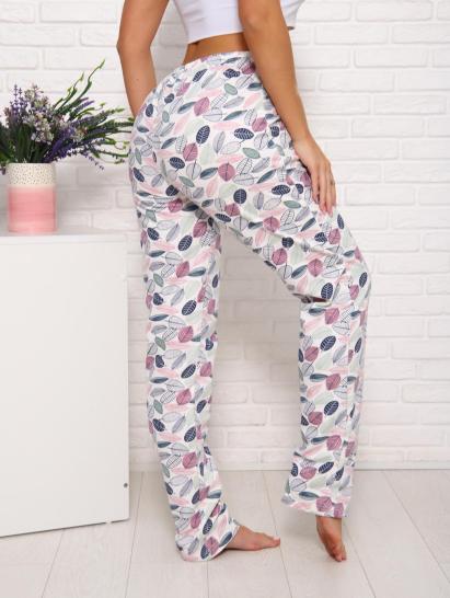 Брюки футер с начёсом (01029, бело-розовый) - фото 5