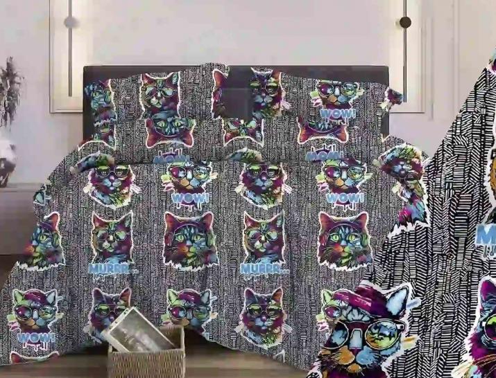 Наволочка Неоновые коты бязь - фото 1