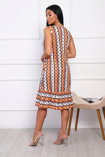 Сарафан с карманами (00977 вид 2, оранжевый) - фото 3