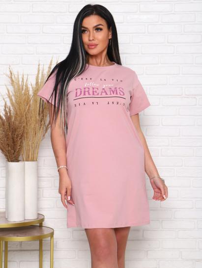 Платье кулирка с лайкрой, принт, сухая роза (924-1) - фото 3