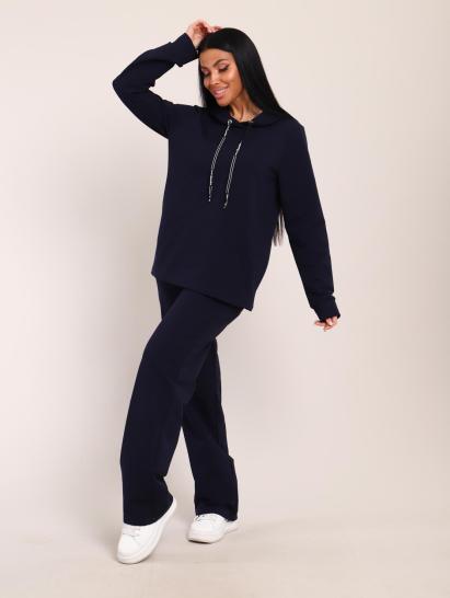 Костюм с капюшоном, футер с лайкрой (01045, темно-синий) - фото 20