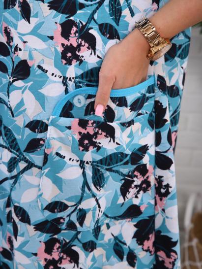 Халат женский на пуговицах с карманами (01076, бирюзовый) - фото 22