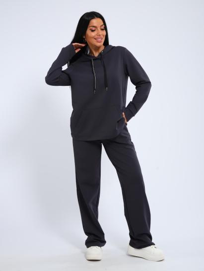 Костюм с капюшоном, футер с лайкрой (01045, антрацитовый) - фото 13