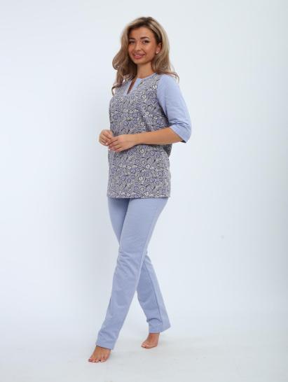 Пижама с брюками футер с начёсом (01059, серо-голубой) - фото 19