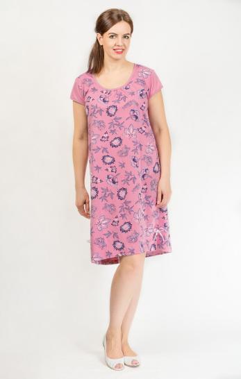 Сорочка с коротким рукавом, сухая роза (566-5) - фото 1