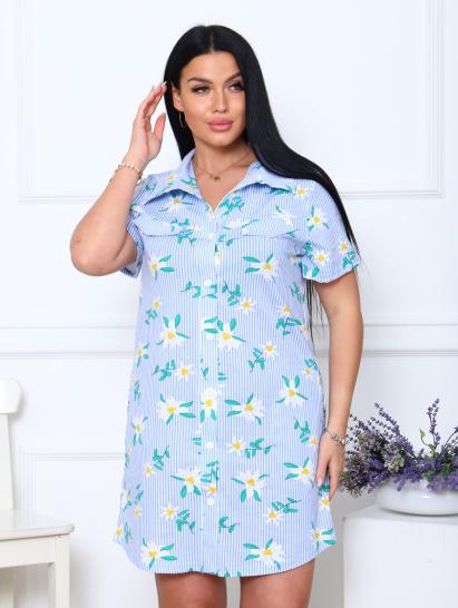 Халат - рубашка на пуговицах с карманами, ромашки (890-1) - фото 7