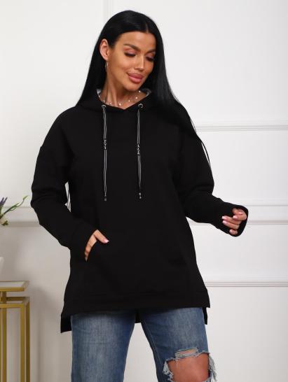 Толстовка футер с капюшоном (01074, черный) - фото 6