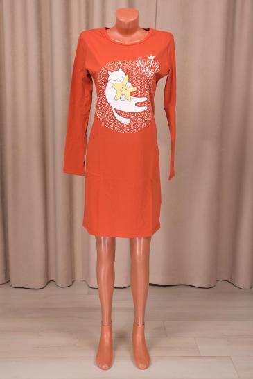 Сорочка с длинным рукавом, принт (0788, кирпичный) - фото 1