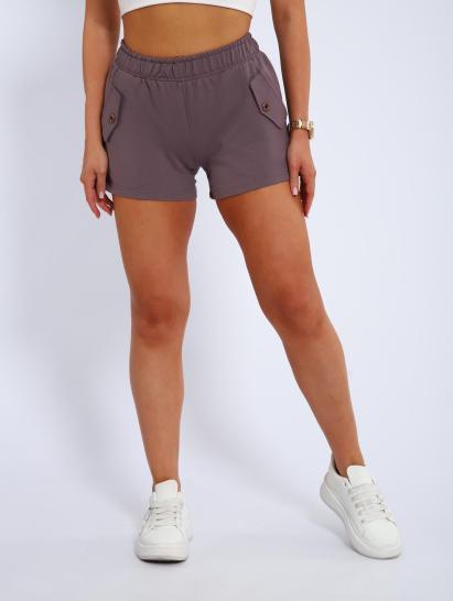 Шорты с карманами, футер с лайкрой 2-х нитка (00994, кофе) - фото 5