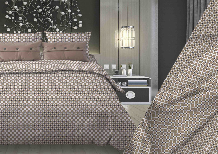 Ткань Виши бежевый Бязь 150 см  - фото 1