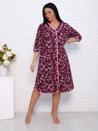 Халат женский на пуговицах с карманами, бордо (958-1) - фото 11