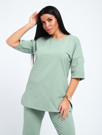 Костюм с брюками, футер с лайкрой (01048, оливковый) - фото 3