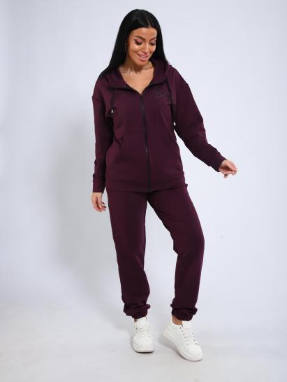 Костюм с брюками, футер с лайкрой 2-х нитка (00907, бордовый) - фото 19