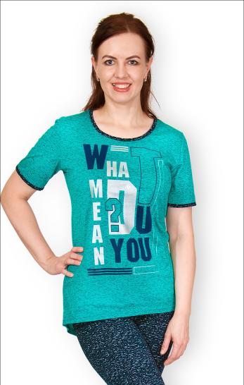 Костюм с бриджами, изумруд, принт (342-3) - фото 2