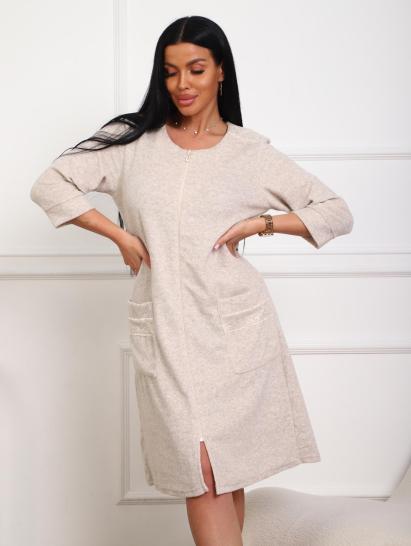 Халат махровый на молнии (01075, светло-бежевый) - фото 9