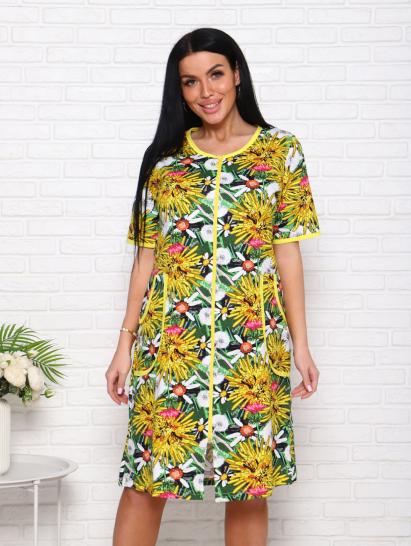 Халат женский на молнии с карманами  (00975, желтый) - фото 3