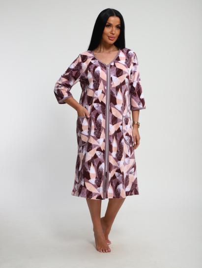 Халат велюровый на молнии (00941, бордовый) - фото 1