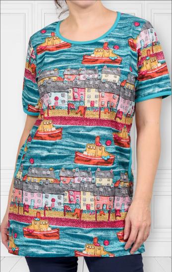 Туника трикотажная с карманами, изумруд (415-2) - фото 3