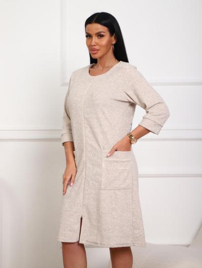 Халат махровый на молнии (01075, светло-бежевый) - фото 11