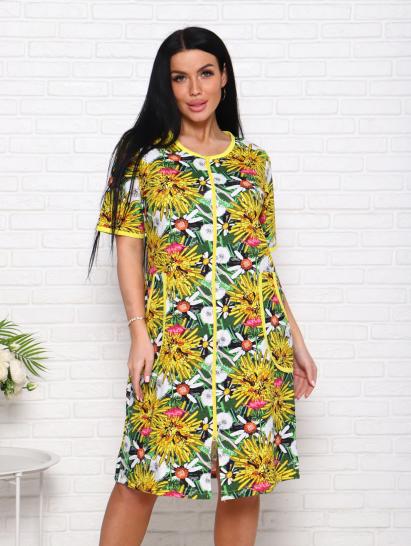 Халат женский на молнии с карманами  (00975, желтый) - фото 4