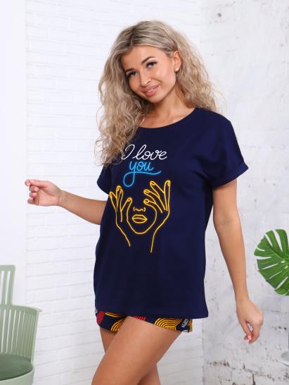 Костюм с шортами, принт, красный (922-2) - фото 6