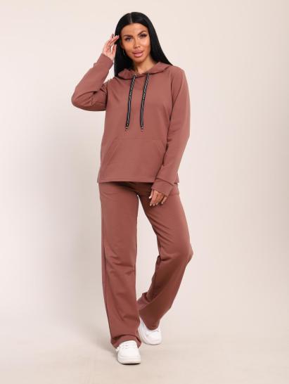 Костюм с капюшоном, футер с лайкрой (01045, коричневый) - фото 16