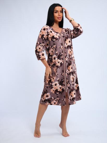 Халат велюровый на молнии (00941, бежевый) - фото 14