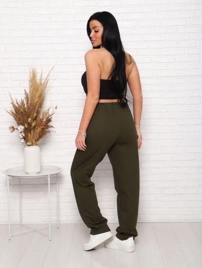 Брюки с карманами, футер с лайкрой 2-х нитка (00965, хаки) - фото 7