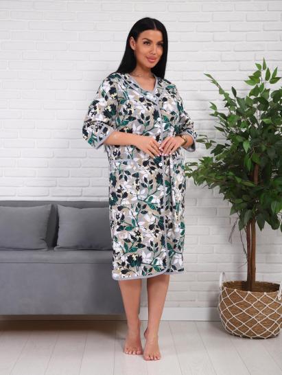 Халат женский на пуговицах с карманами (01076, зеленый) - фото 20