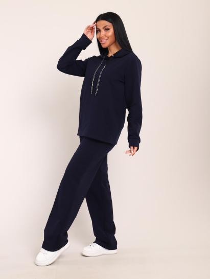 Костюм с капюшоном, футер с лайкрой (01045, темно-синий) - фото 23