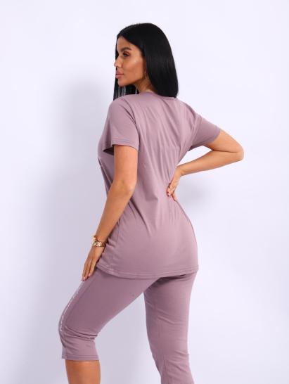 Костюм с бриджами, принт (00978, капучино) - фото 2