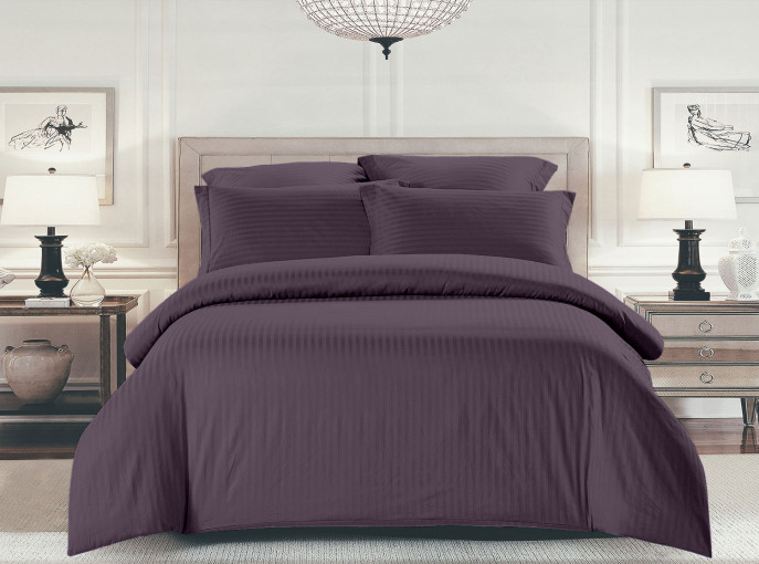 Комплект постельного белья Шпинель виноградный джем страйп-сатин - фото 1