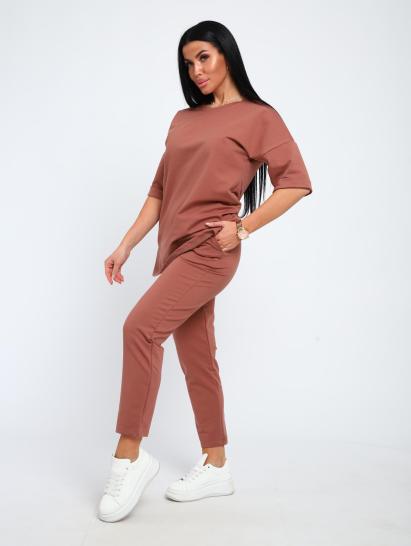 Костюм с брюками, футер с лайкрой (01048, коричневый) - фото 19