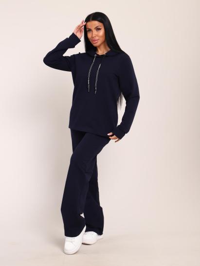 Костюм с капюшоном, футер с лайкрой (01045, темно-синий) - фото 19