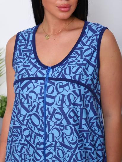 Халат женский на молнии с карманами, голубой (914-2) - фото 2